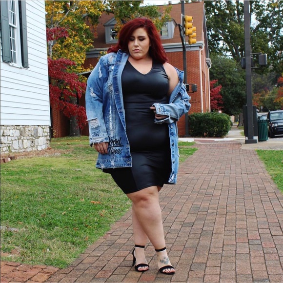 plus size leather bodycon dress